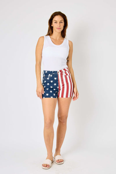 High Rise American Flag Short