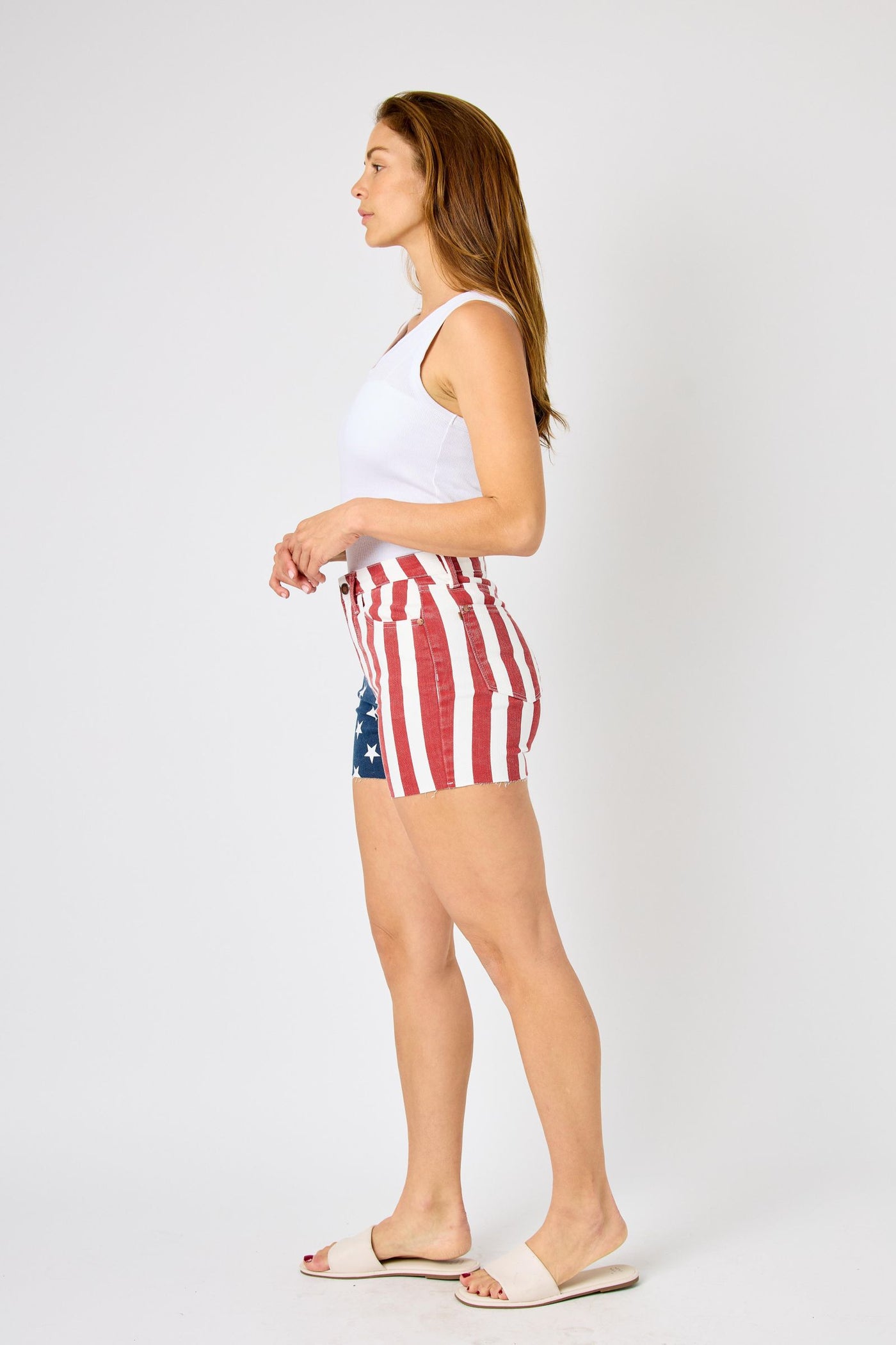 High Rise American Flag Short