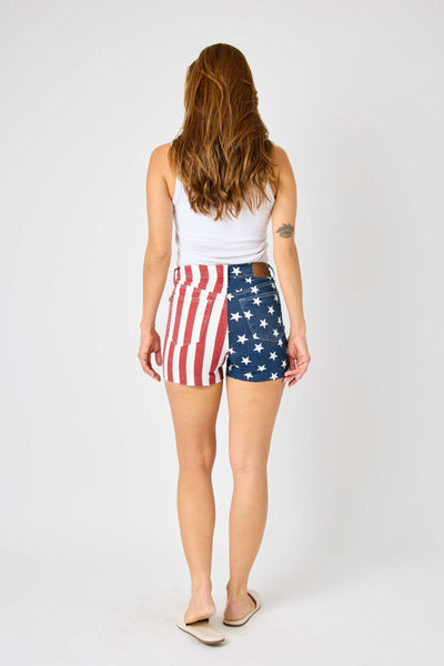 High Rise American Flag Short