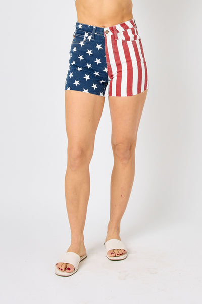 High Rise American Flag Short