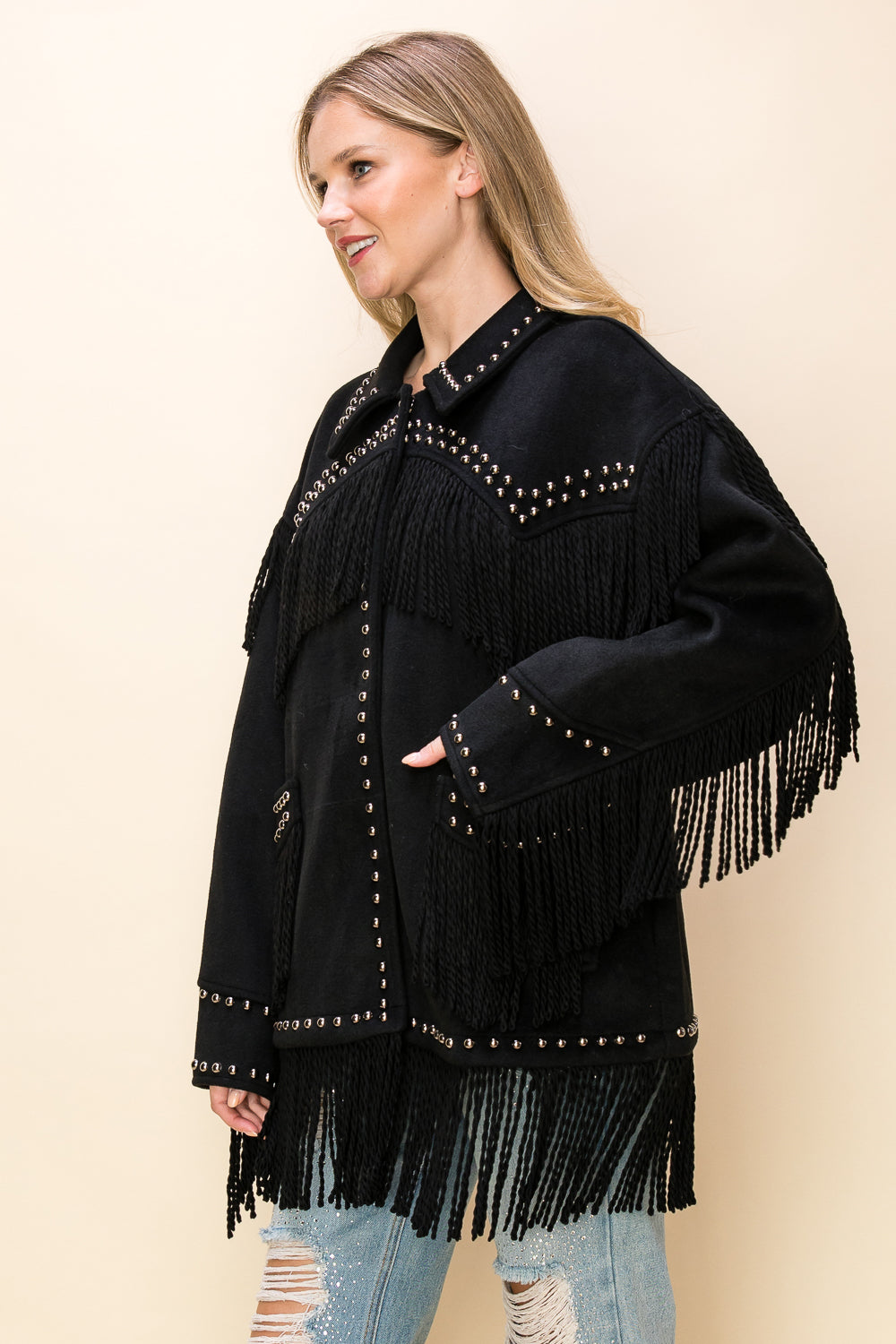 Oversized Fringe Western Jacket