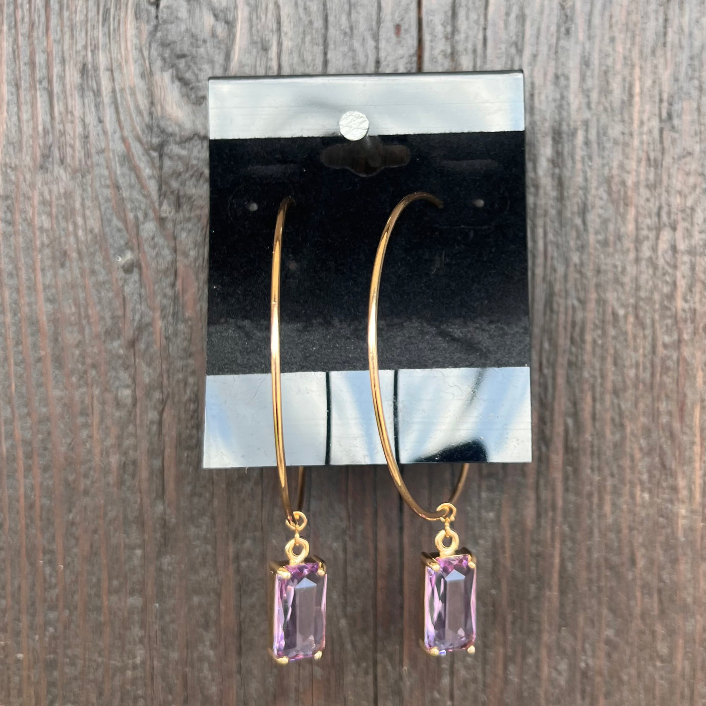 Gemstone Dangle Hoop Earring