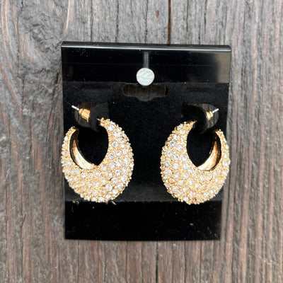 Rhinestone Chunky Hoop Earring