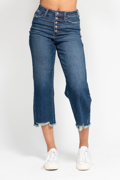 High Rise Destroyed Crop Jean