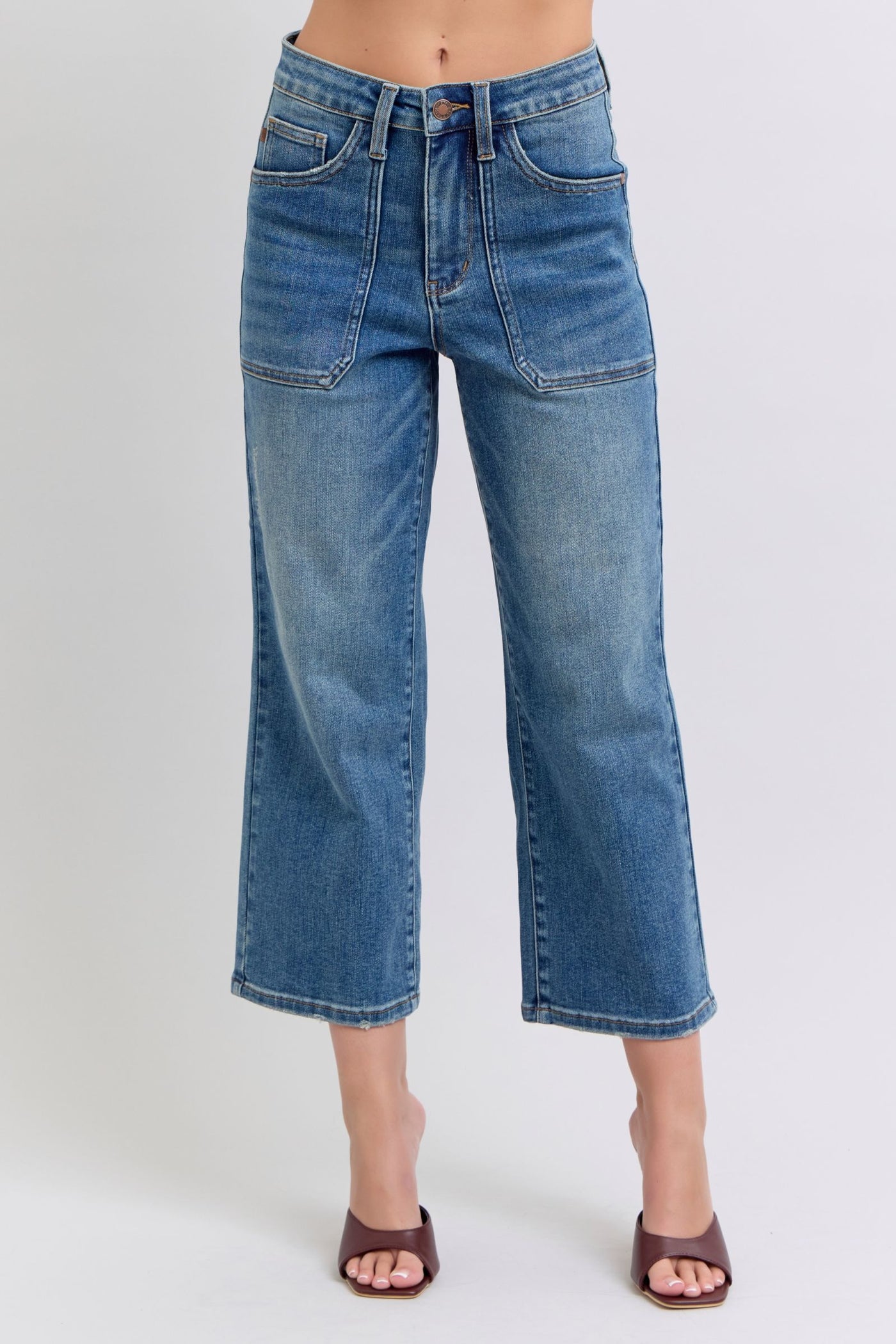 High Rise Utility Pocket Cropped Jean