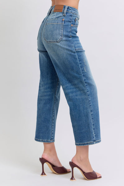 High Rise Utility Pocket Cropped Jean