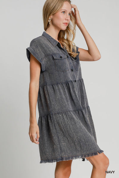 Snow Washed Button Up Dress