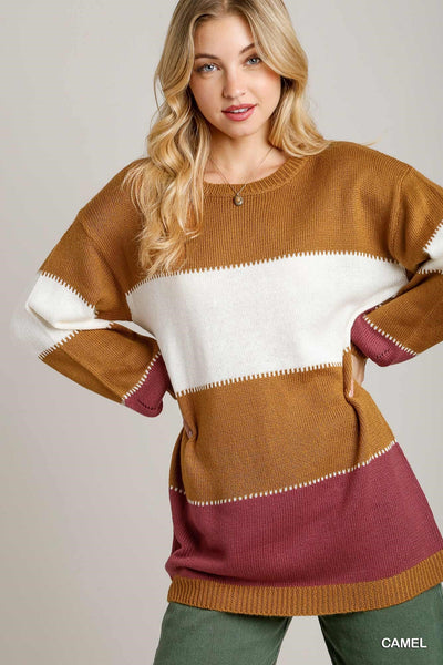 Colorblock Tunic Sweater