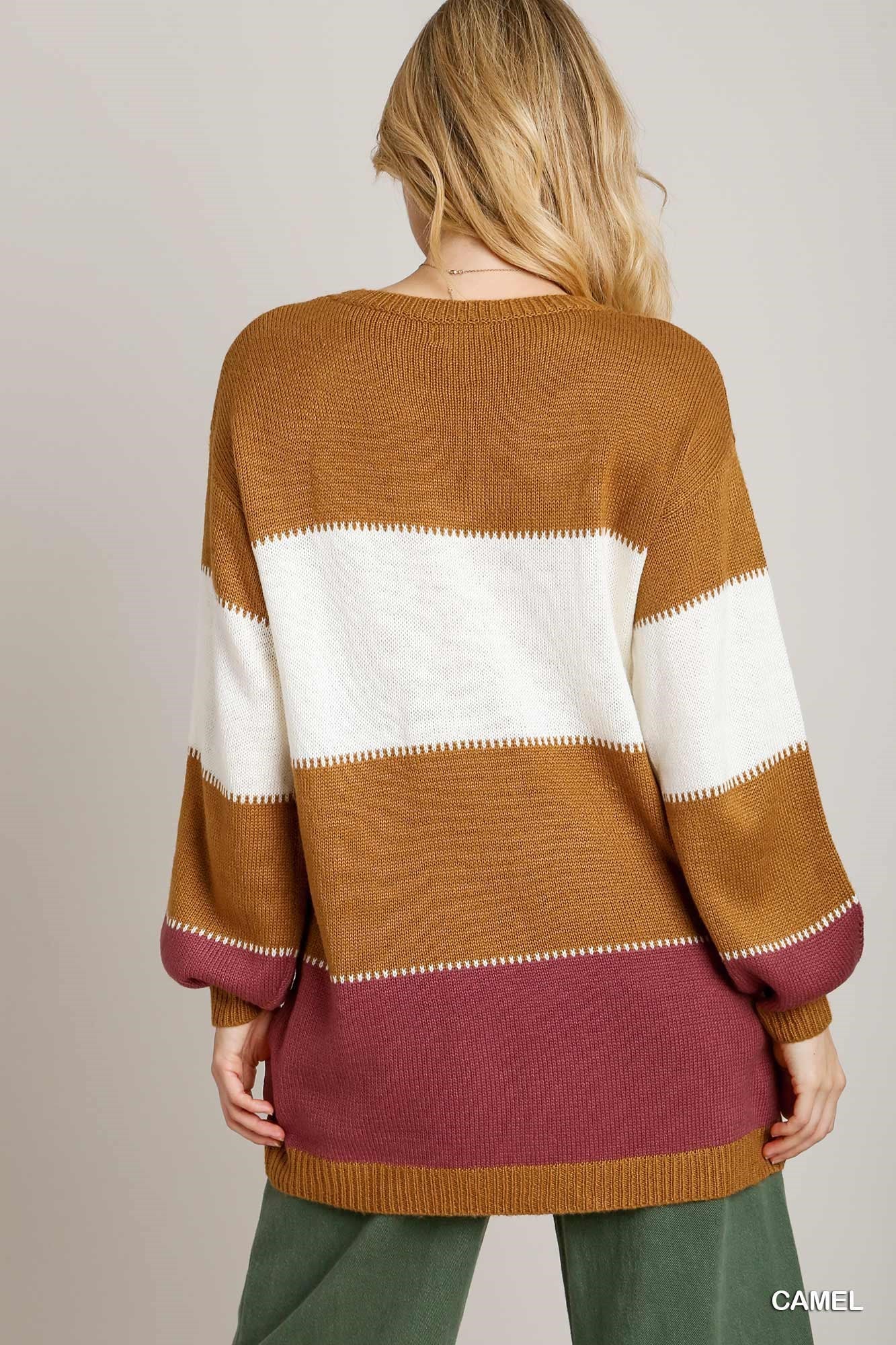 Colorblock Tunic Sweater