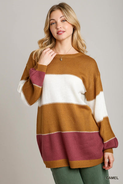 Colorblock Tunic Sweater