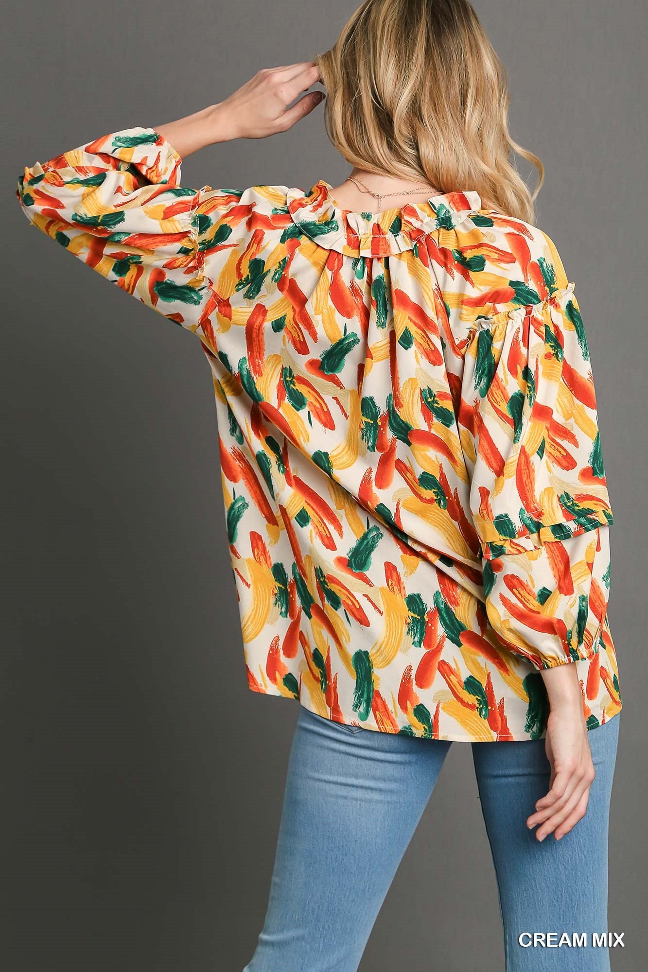 Printed Brush Stroke Blouse