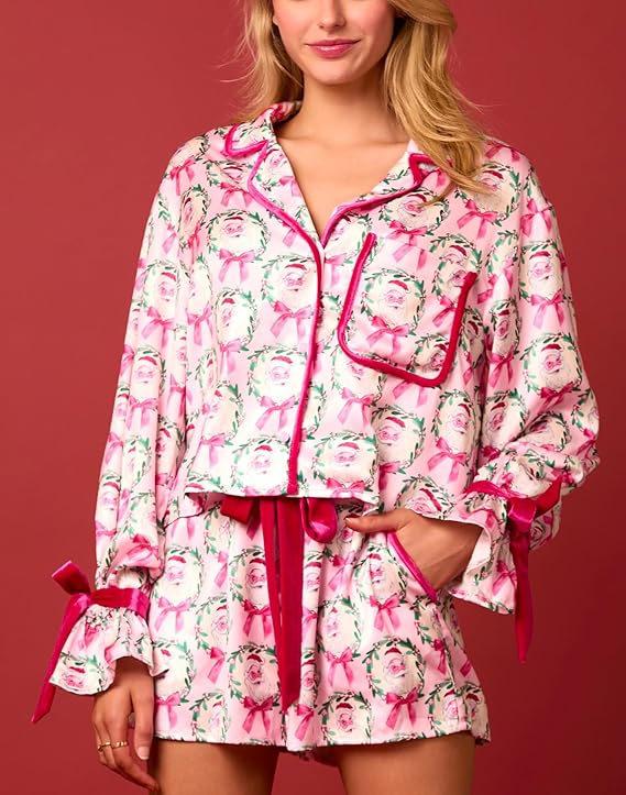 Velvet Bow Holiday Pajamas