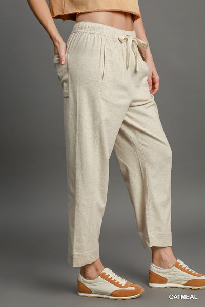 Linen Blend Pull-On Pant