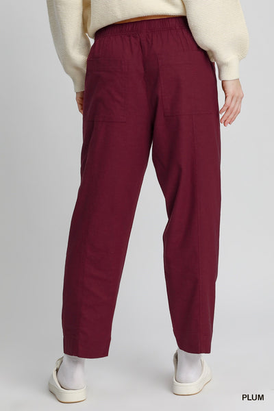 Linen Blend Pull-On Pant