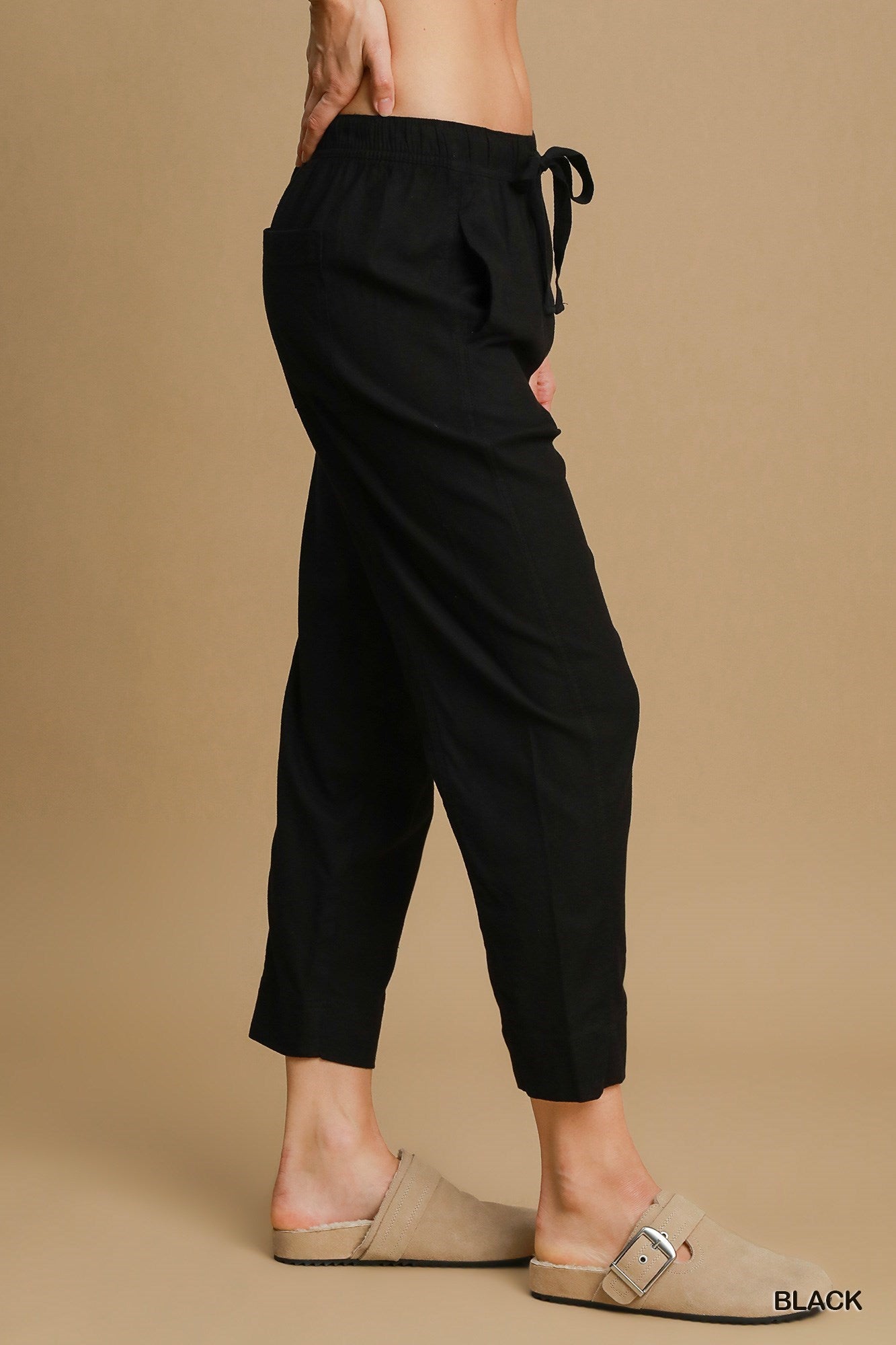 Linen Blend Pull-On Pant