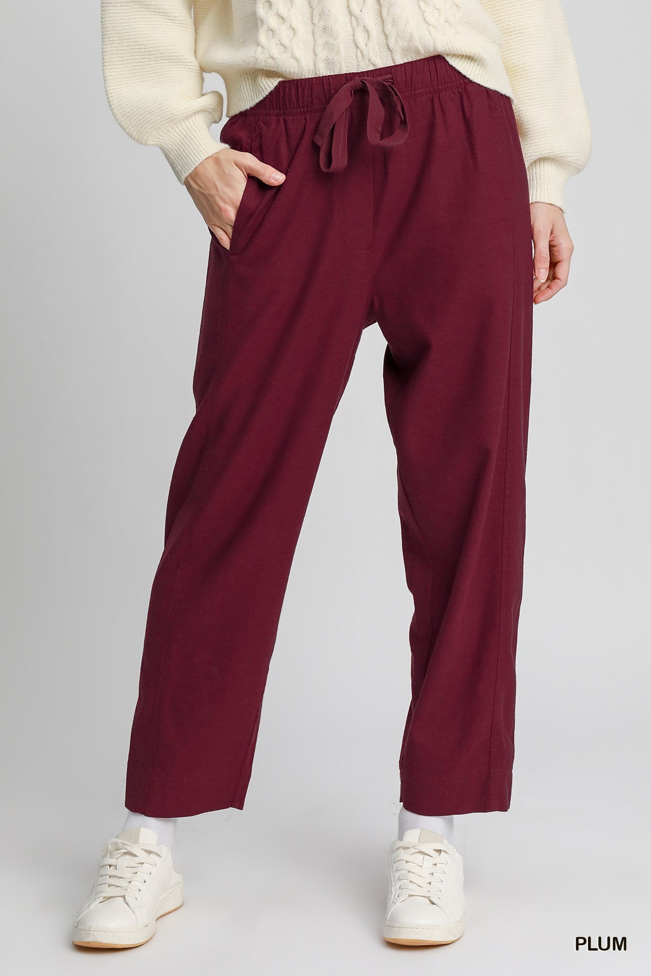 Linen Blend Pull-On Pant