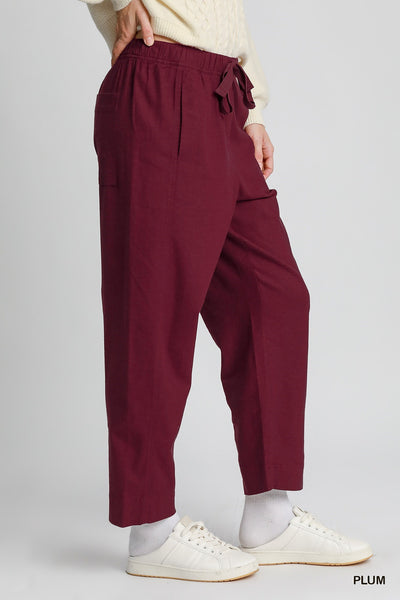 Linen Blend Pull-On Pant