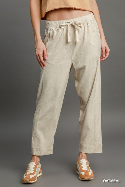 Linen Blend Pull-On Pant