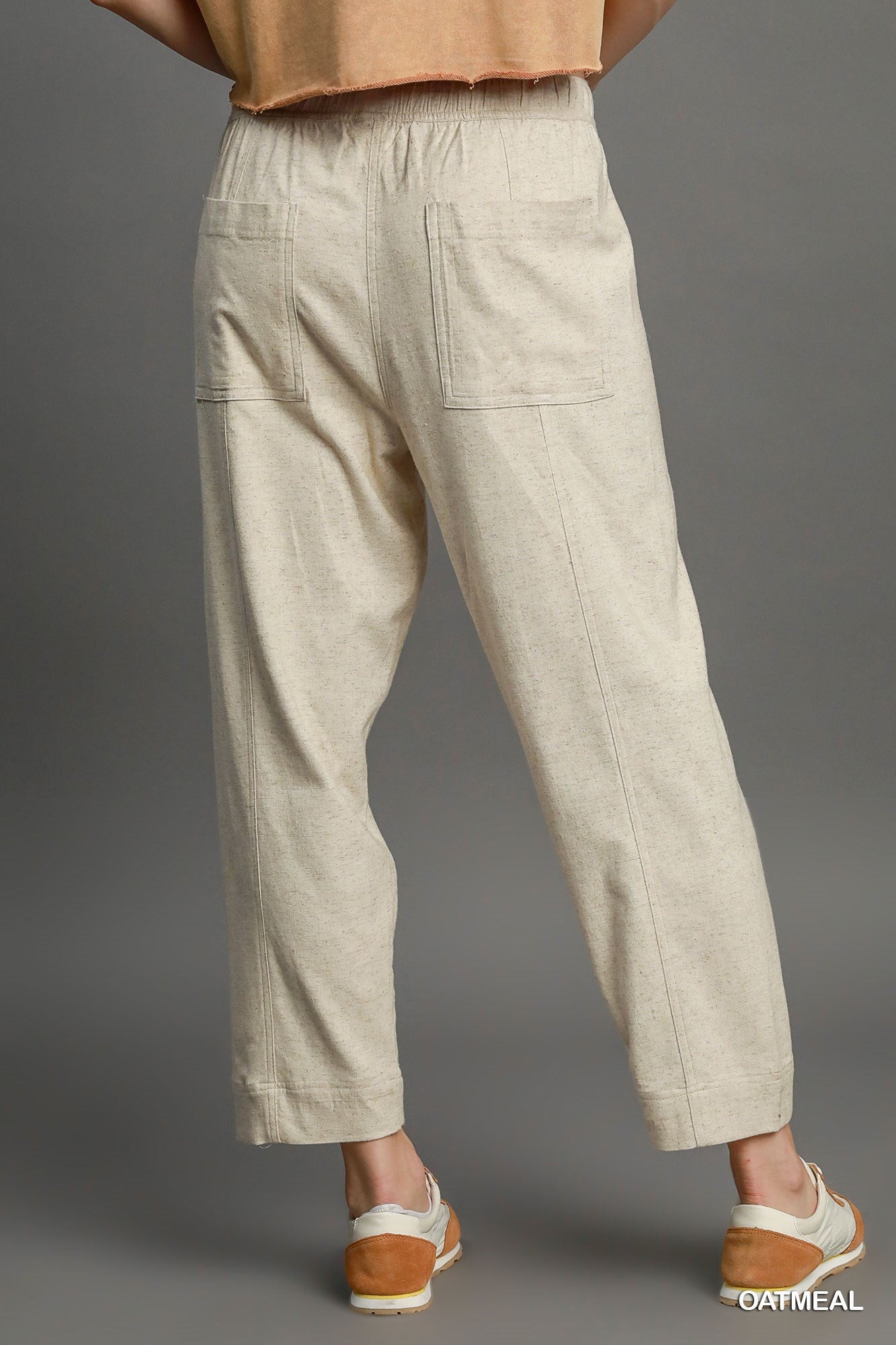 Linen Blend Pull-On Pant