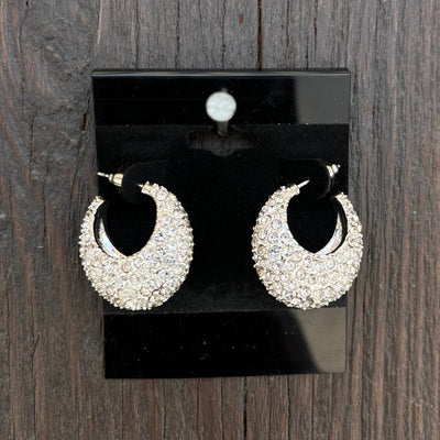 Rhinestone Chunky Hoop Earring