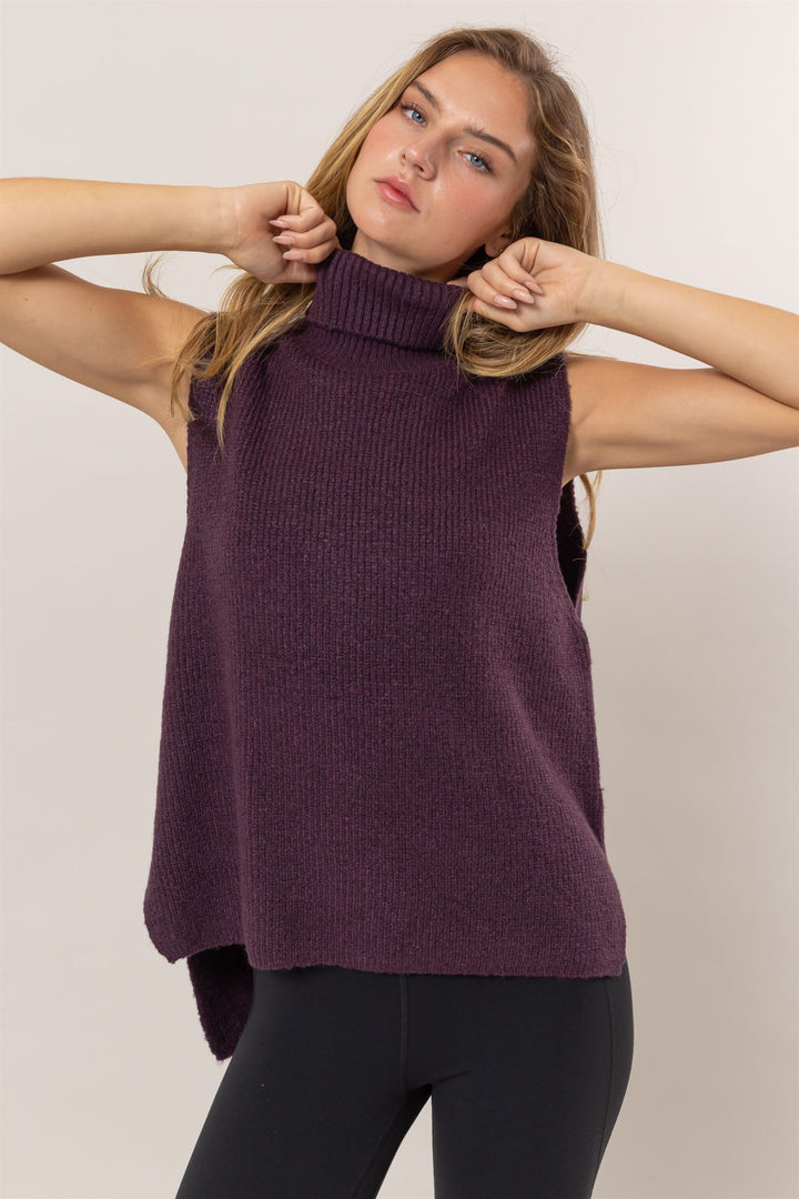 Turtle Neck Sweater Vest