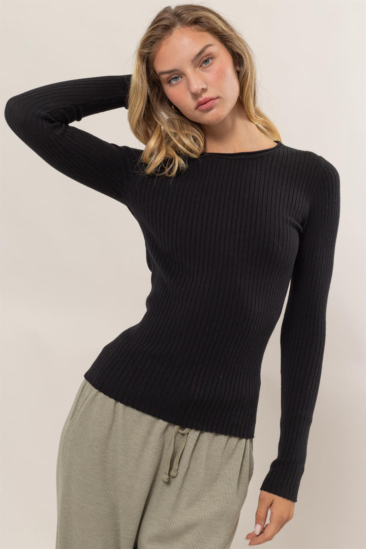 Ribbed Long Sleeve Top