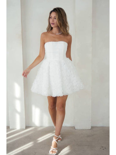 Organza Rosette Mini Dress