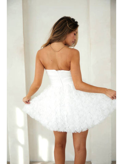 Organza Rosette Mini Dress