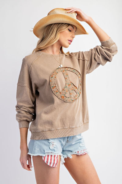 Peace Sign Terry Cloth Top