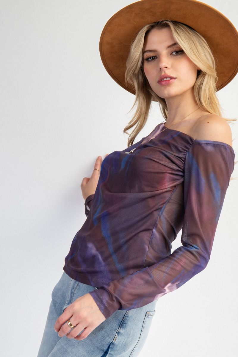 Abstract Print Mesh Top