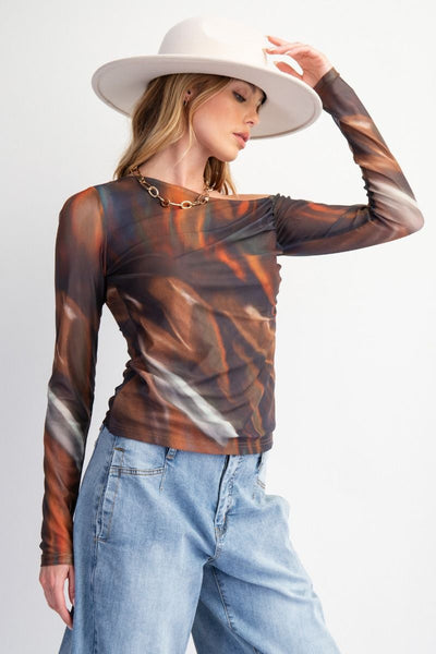 Abstract Print Mesh Top