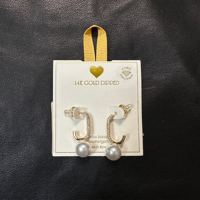 Pearl Drop Huggie Earring