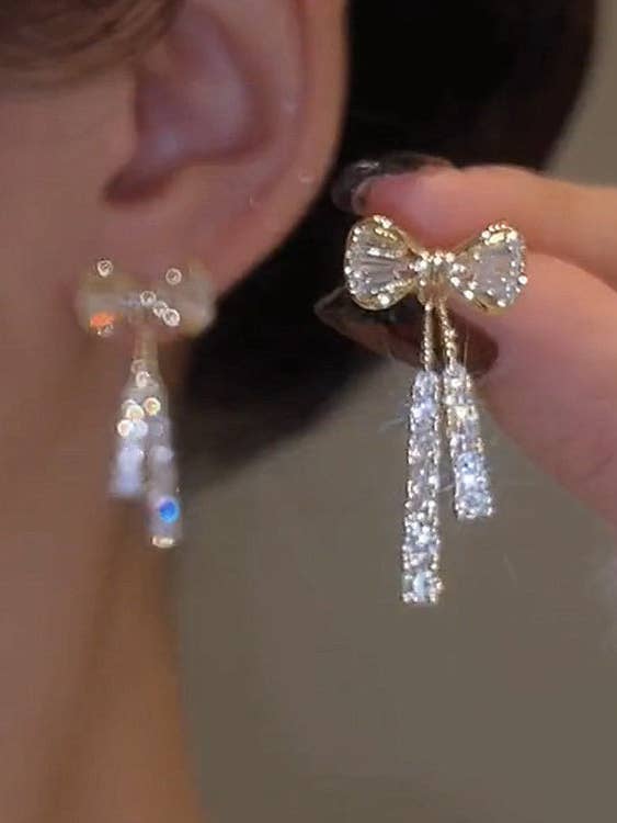 Crystal Bow Earring