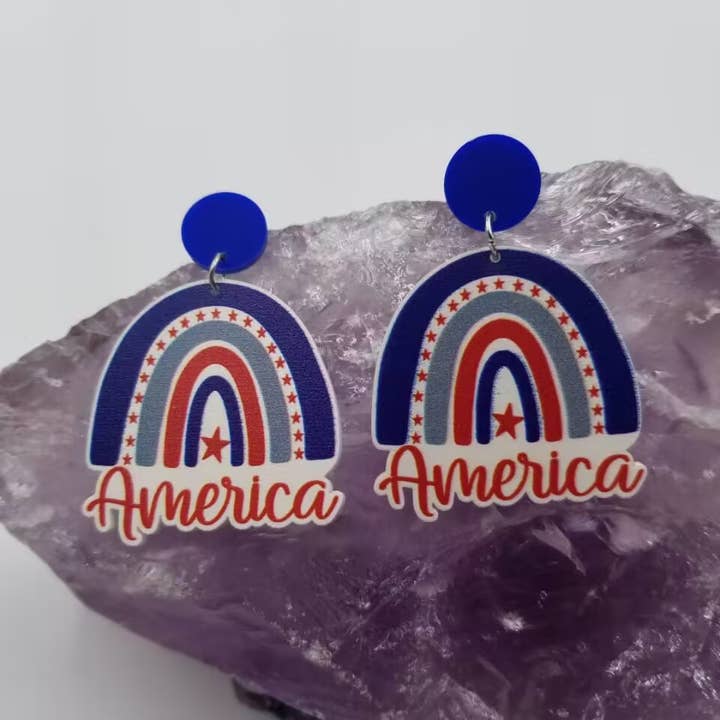 Patriotic Rainbow Earring