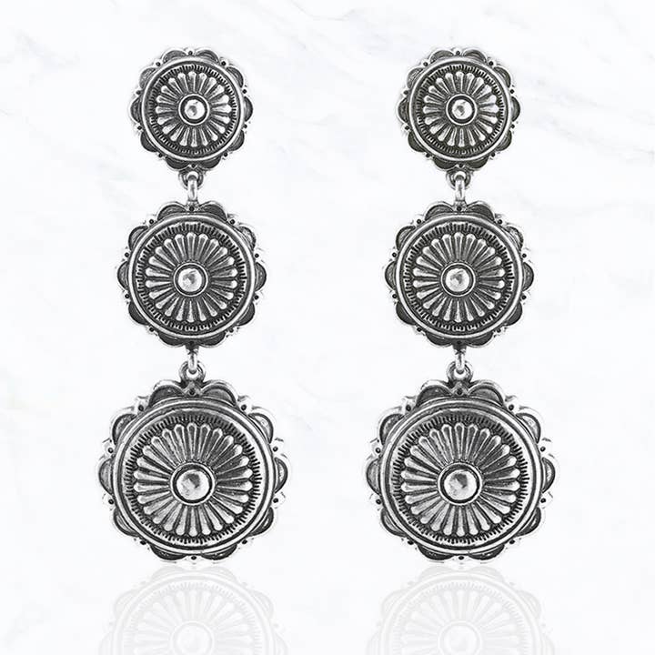 Round Concho Post Dangle Earring