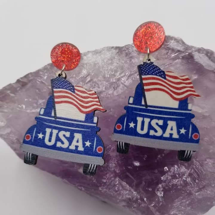 Patriotic Truck Earring