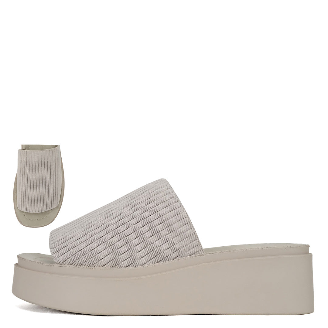 Knit Platform Slide Sandal