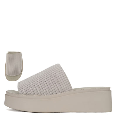 Knit Platform Slide Sandal