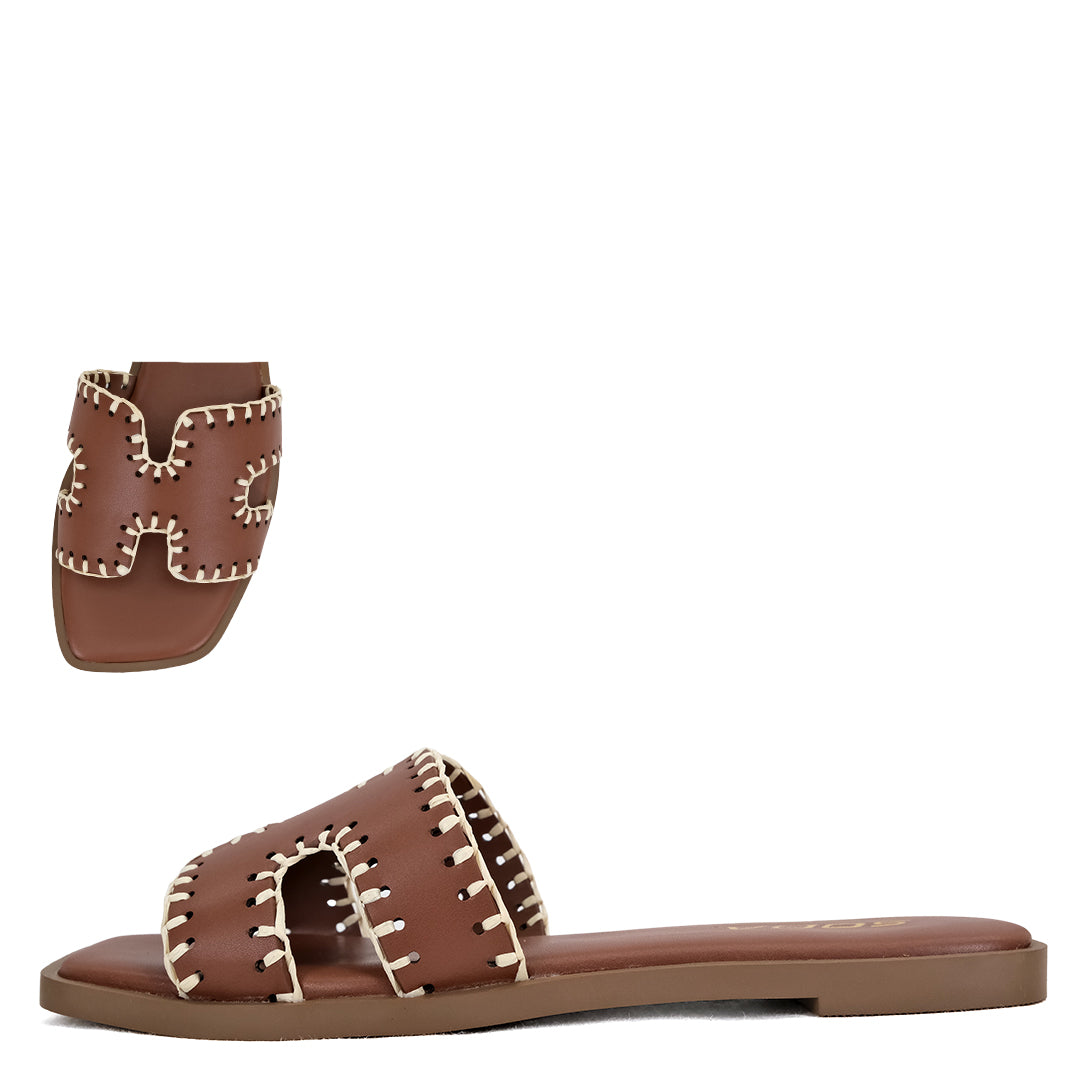 Embroidered H Sandal