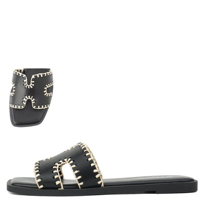 Embroidered H Sandal