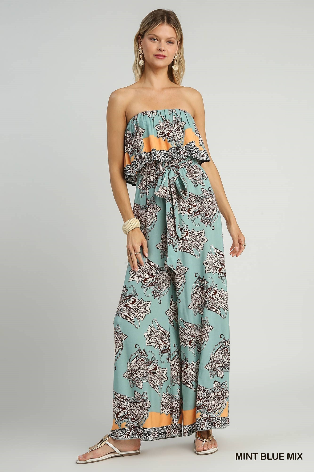 Paisley Strapless Jumpsuit