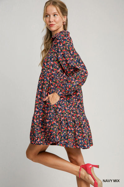 Floral Print Collared Dress