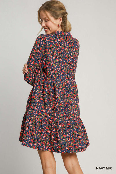 Floral Print Collared Dress