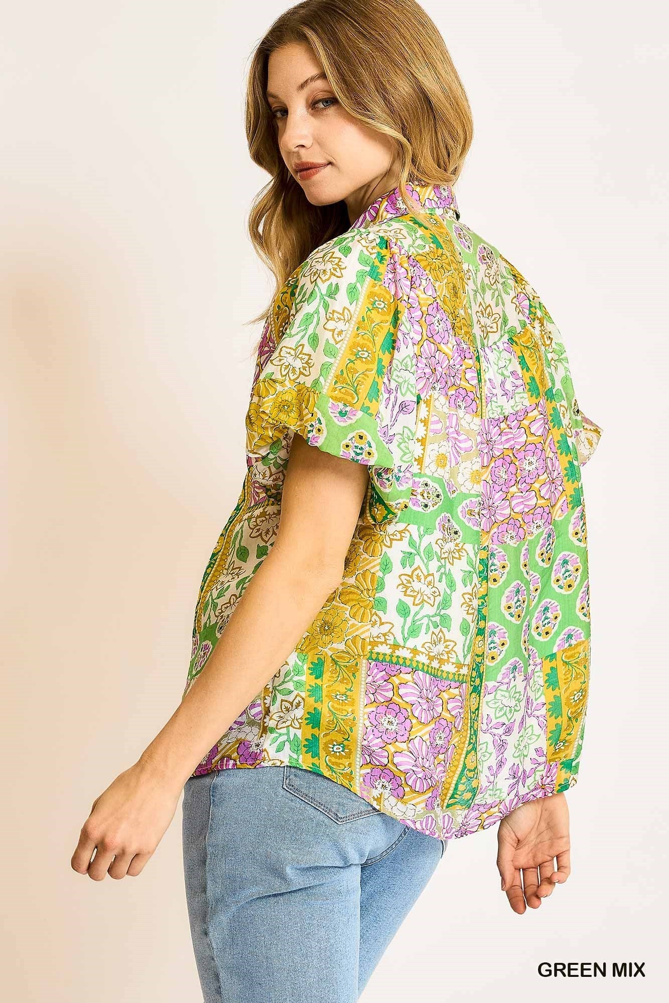 Patchwork Short Sleeve Top