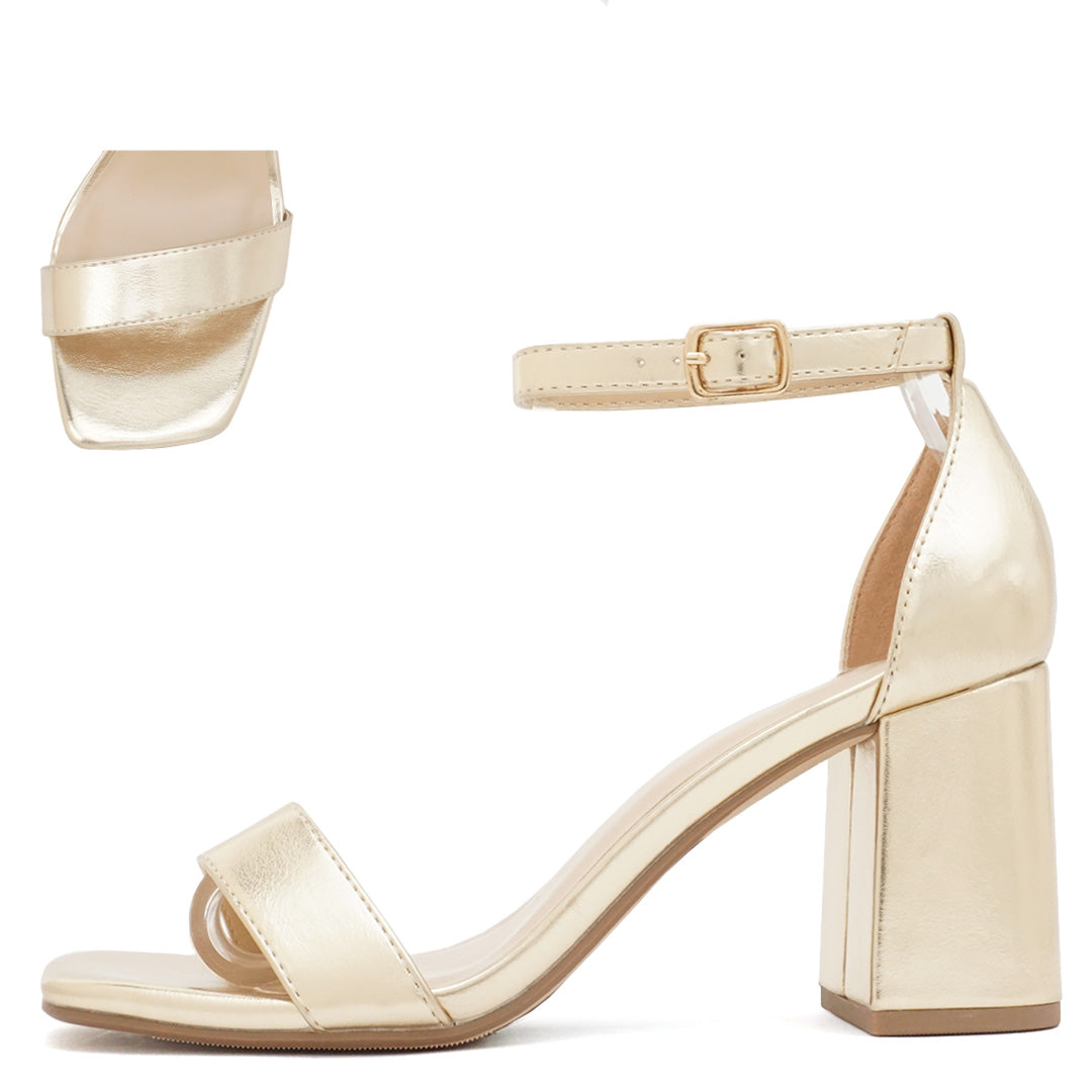 Double Strap Block Heel