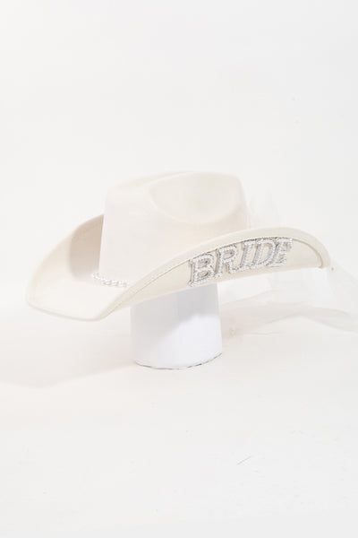 Bride Veil Fedora Hat