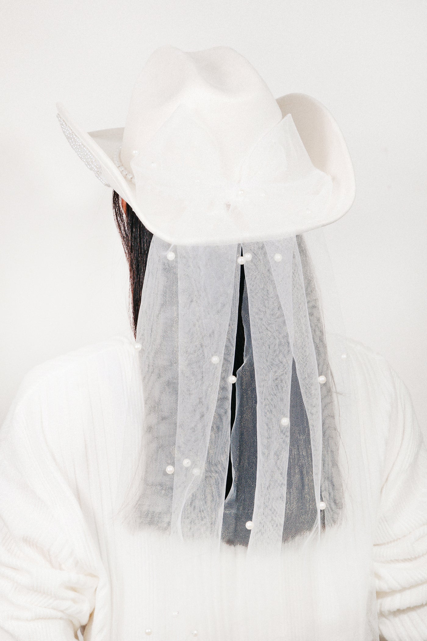 Bride Veil Fedora Hat