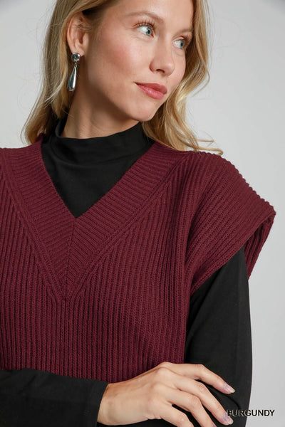 Oversized V Neck Sweater Vest