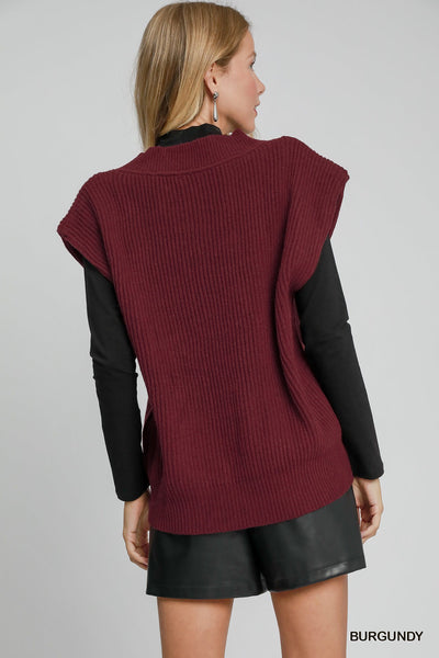 Oversized V Neck Sweater Vest