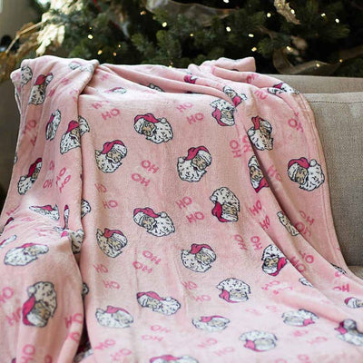 Pink Santa Throw Blanket